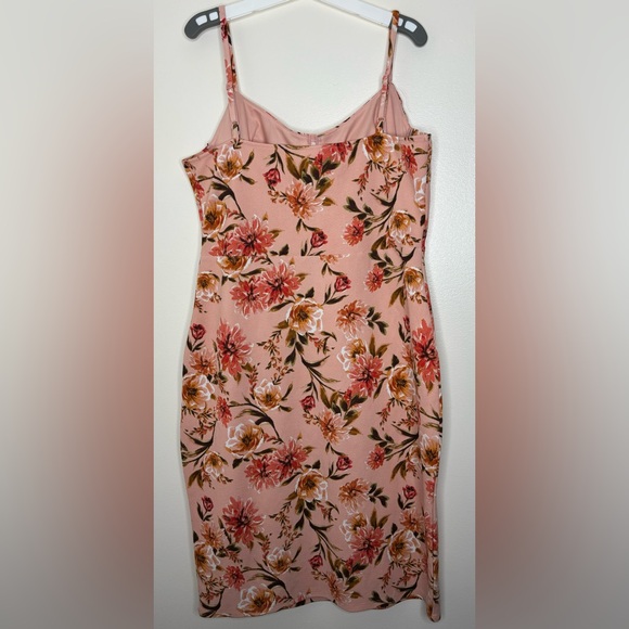 No Boundaries Peach/Pink Floral Dress - Picture 3 of 3
